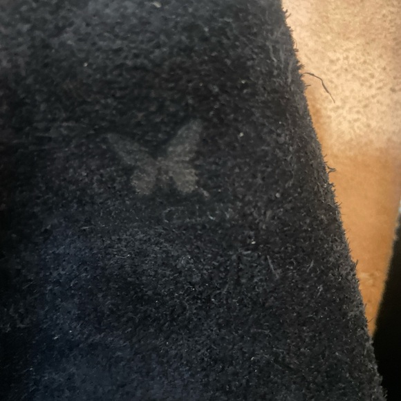 Black Leather Tote with Natural Leather Straps - Picture 6 of 7